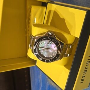Invicta Black Mother Of Pearl Watch